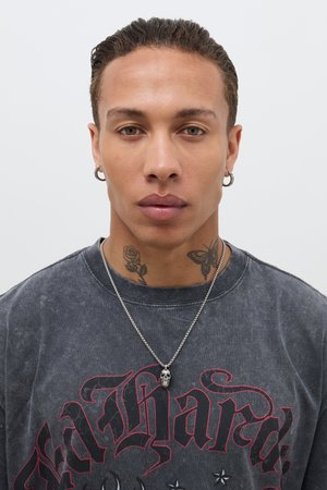 ED HARDY 3D SKULL NECKLACE UNISEX - Necklace - silver-coloured
