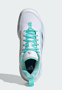adidas Performance AVAFLASH  - Clay court tennis shoes - cloud white   silver metallic   flash aqua