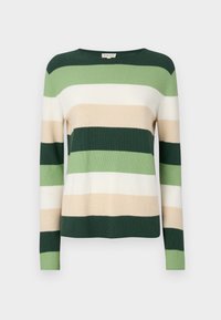 STRUCTURED STRIPED - Maglione - green/beige