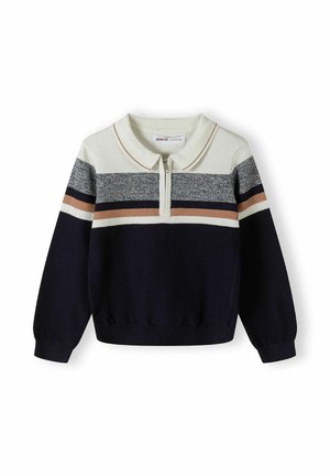 STRIPE COLLAR LONG SLEEVE - Langarmshirt - white navy