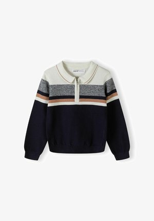 STRIPE COLLAR LONG SLEEVE - Top dugih rukava - white navy
