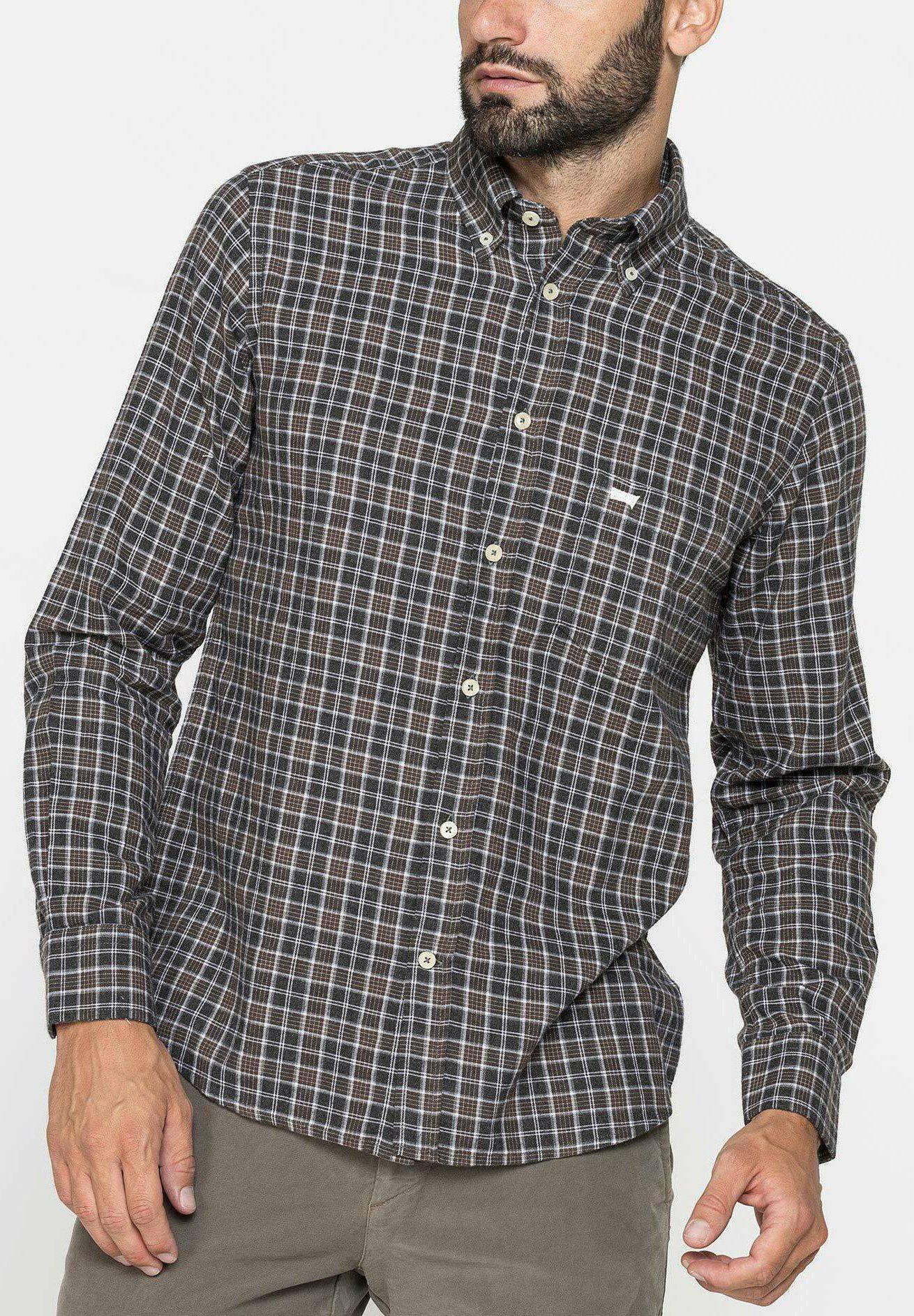 Carrera Jeans Camicia - grigio scuro e marrone/grigio scuro - Zalando.it