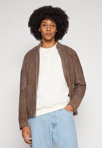 AllSaints CORA JACKET - Leren jas - chai brown