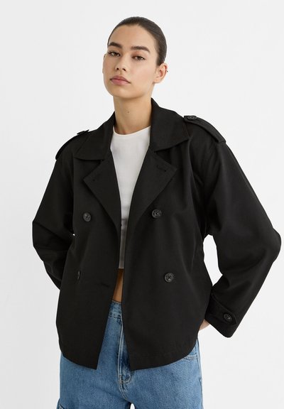 Jjxx - Jxelle Carlie Short Trenchcoat - 4773994 Dark Grey Melange Black/Bracken