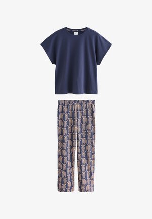 Next, REGULAR FIT -SHORT SLEEVE SET - Yöasusetti - navy hamish the highland cow