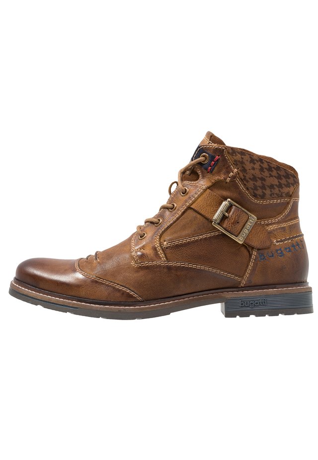 Bottines à lacets - cognac