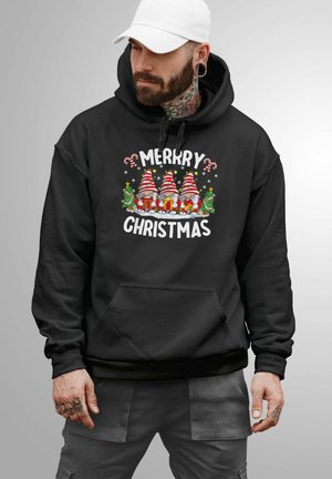 MoonWorks WEIHNACHTEN WICHTEL MERRY - Kapuzenpullover - schwarz