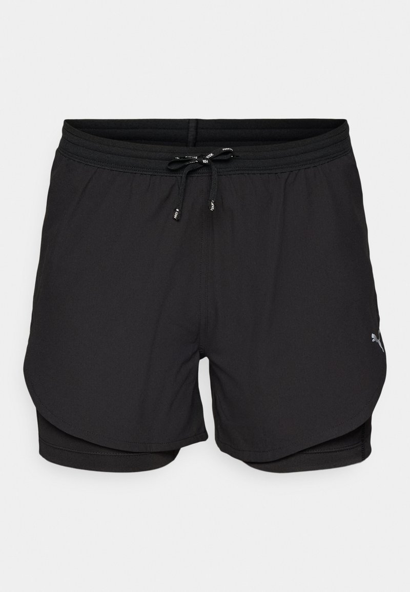 Boxer da nuoto neri con fodera interna, vita con cordino e dettagli con logo. Texture liscia, materiale leggero e aperture laterali per la mobilità.