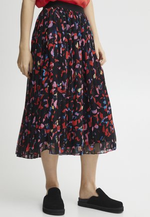 IHNALLA - Gonna a campana - poppy red print mix