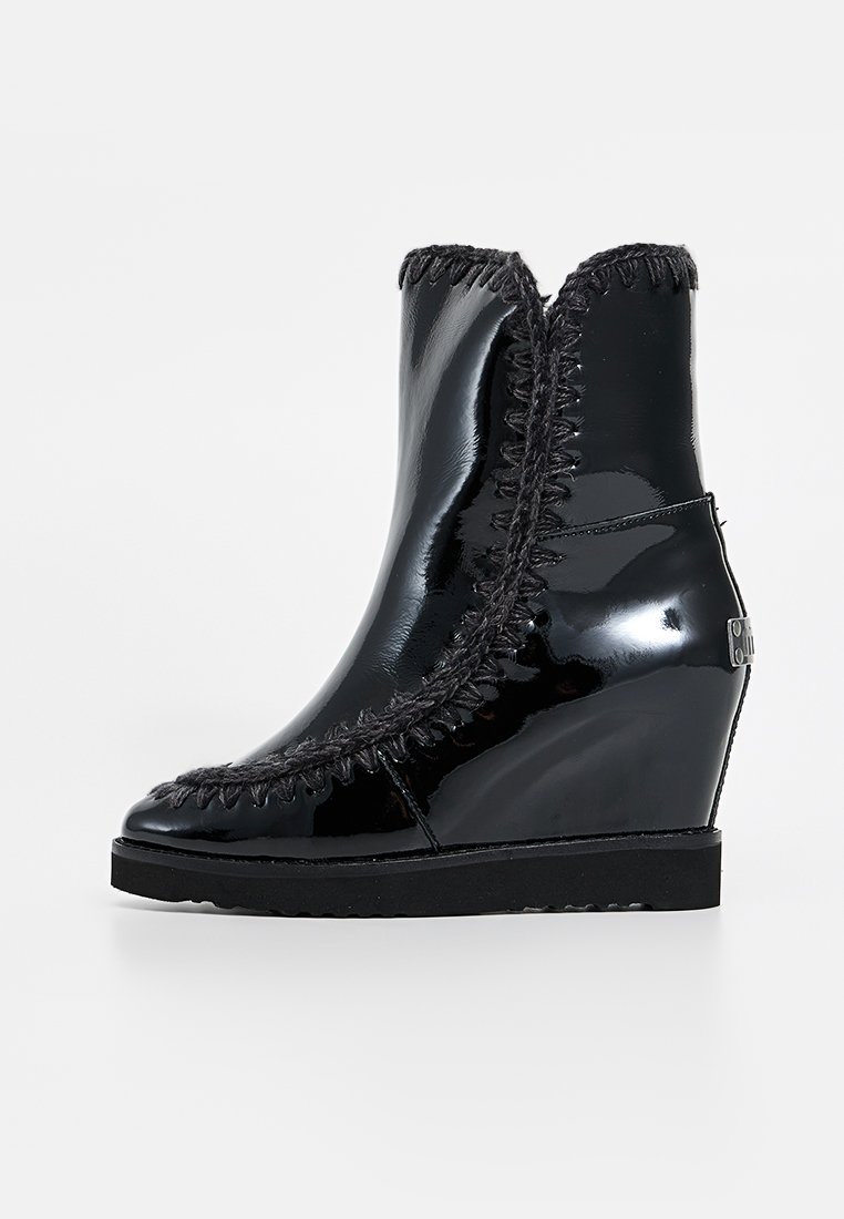 Mou Enkellaarsjes met sleehak zwart