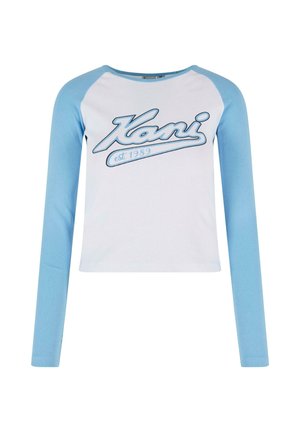 VARSITY CROP BLOCK  - Maglietta a manica lunga - white lightblue