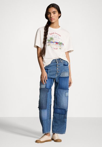 Polo Ralph Lauren BEACH MOTIF EMBROIDERED TEE - Print T-shirt - antique cream