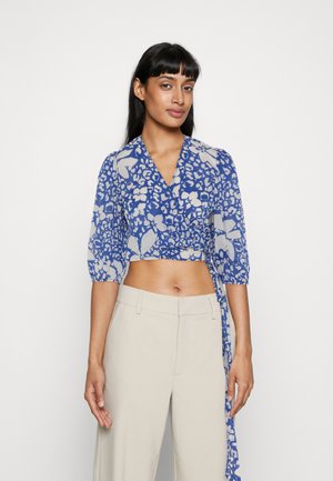 Lindex BLOUSE LEA WRAP - Bluse - blue