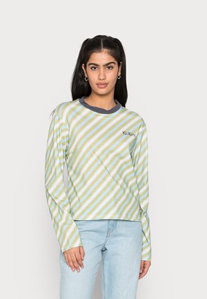 STRIPE LONG SLEEVE TEE - Camisola de manga comprida - green/blue/white