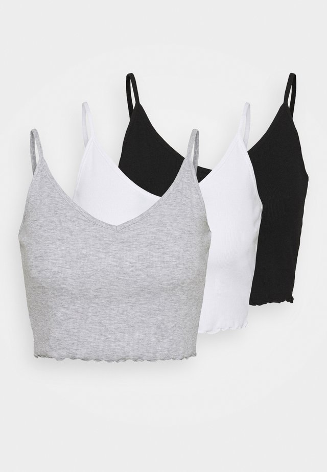 3 PACK - Top - black/white/grey