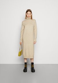 VILA VIRIL ROLL NECK MIDI - NOOS - Sarafanas - natural