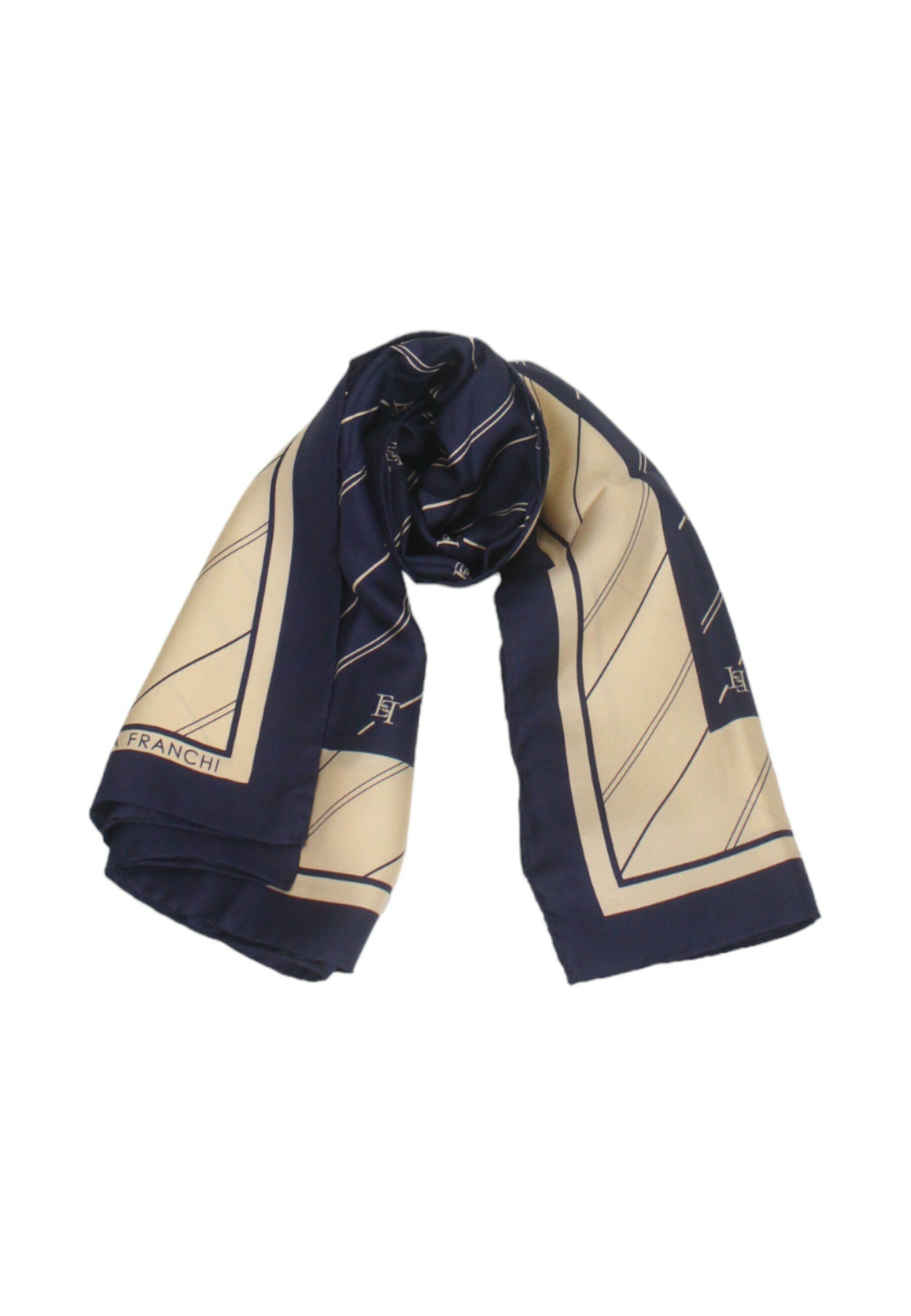スカーフ ELISABETTA FRANCHI Woman Scarf Blue SC03F DC8 ELISABETTA FRANCHI Woman Scarf Blue SC03F DC8 スカーフ