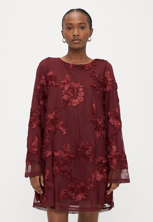 WIDE FLOWY MINI DRESS - Kokteiļkleita/ballīšu kleita - burgundy