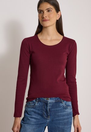 Cecil, BASIC LANGARM SHIRT MIT RUNDHALS - T-shirt à manches longues - red wine