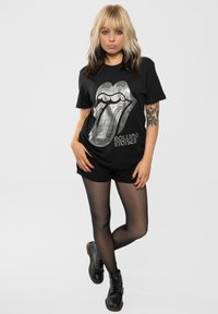 Paradiso Clothing THE ROLLING STONES HOLOGRAPHIC TONGUE - Print T-shirt - black