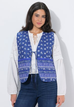 Ulla Popken STEPPWESTE, BLÜTEN, BINDEBAND, ÄRMELLOS - Smanicato - atlantic blue