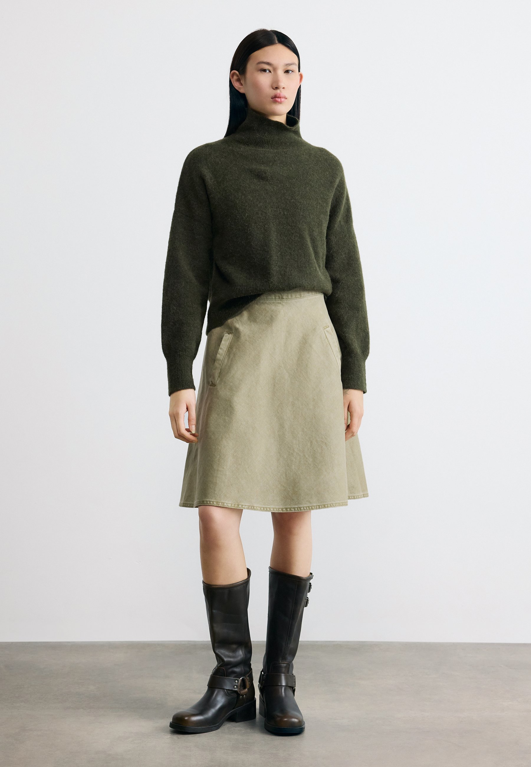 Mads Nørgaard STELLY SKIRT - Denim skirt - overland trek/sand