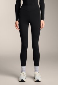 WARM HIGH RISE ANKLE LENGTH ZIPPER - Tajice - black