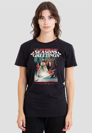 STRANGER THINGS SEASONS GREETINGS SNOWMAN CHRISTMAS - Print T-shirt - black