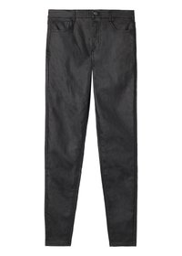 Jeans skinny neri realizzati in un misto cotone, con un classico design a cinque tasche, chiusura con zip e bottone in metallo.