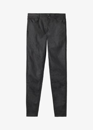 Jeans skinny neri realizzati in un misto cotone, con un classico design a cinque tasche, chiusura con zip e bottone in metallo.