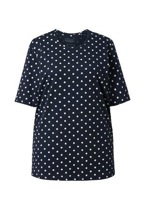 Ulla Popken, POLKA DOT CREW NECK TEE - T-shirt imprimé - marine