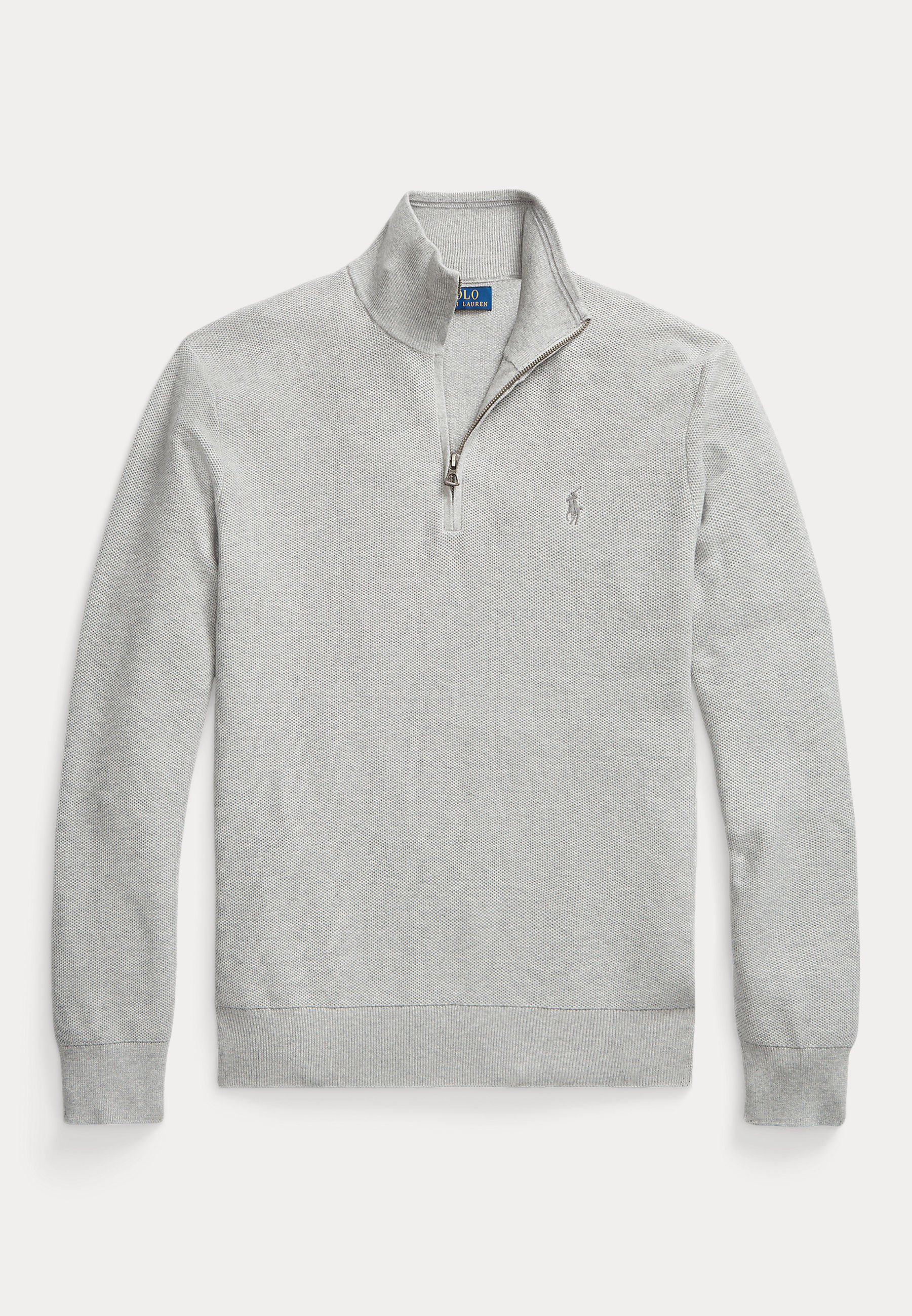 Polo Ralph Lauren MESH KNIT COTTON QUARTER ZIP SWEATER - Jumper