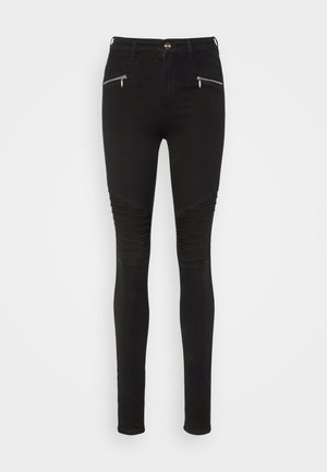 ONLY ONLROYAL BIKER ZIP - Jeans Skinny Fit - washed black