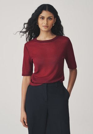 Next REGULAR FIT - HALF SLEEVE CREW NECK  - Základné tričko - berry red