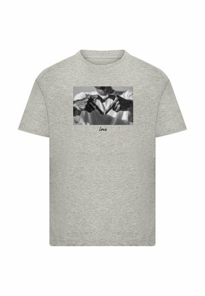 HEART SIGN - Print T-shirt - heather grey