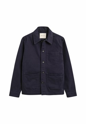 GANT, REG BRUSHED TWILL OVERSHIRT - Giacca leggera - evening blue