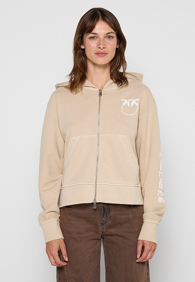 pinko Sweater met rits beige