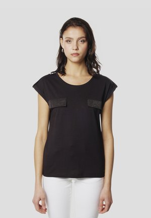 SHORT SLEEVE WITH SPARKLES - Camiseta estampada - black