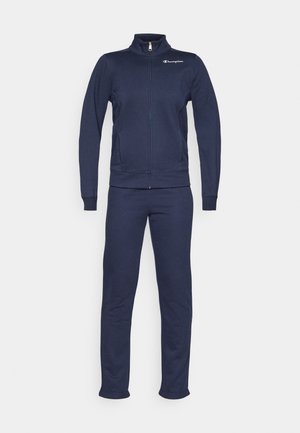 Navyblauer Zip-Trainingsanzug mit langen Ärmeln, elastischen Bündchen, Seitentaschen und Champion-Logo auf der linken Brust.