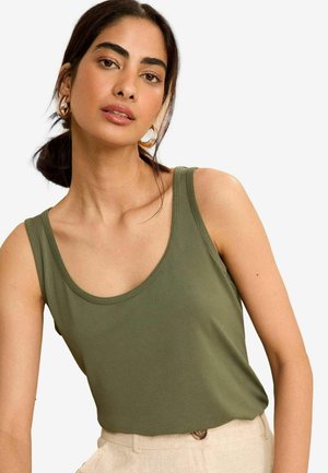 SCOOP NECK  - REGULAR FIT - Top - khaki green