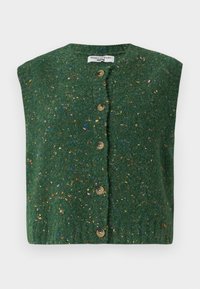 Marc O'Polo DENIM KNIT SLEEVELESS CARDIGAN BUTTON - Väst - artichoke green