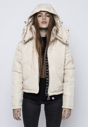 SHORT QUILTED - Down jacket - beige