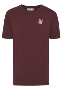 Bordové tričko s krátkým rukávem vyrobené z bavlny. Na levém prsu má bílé vyšívané logo. Standardní kulatý výstřih a rovný střih.