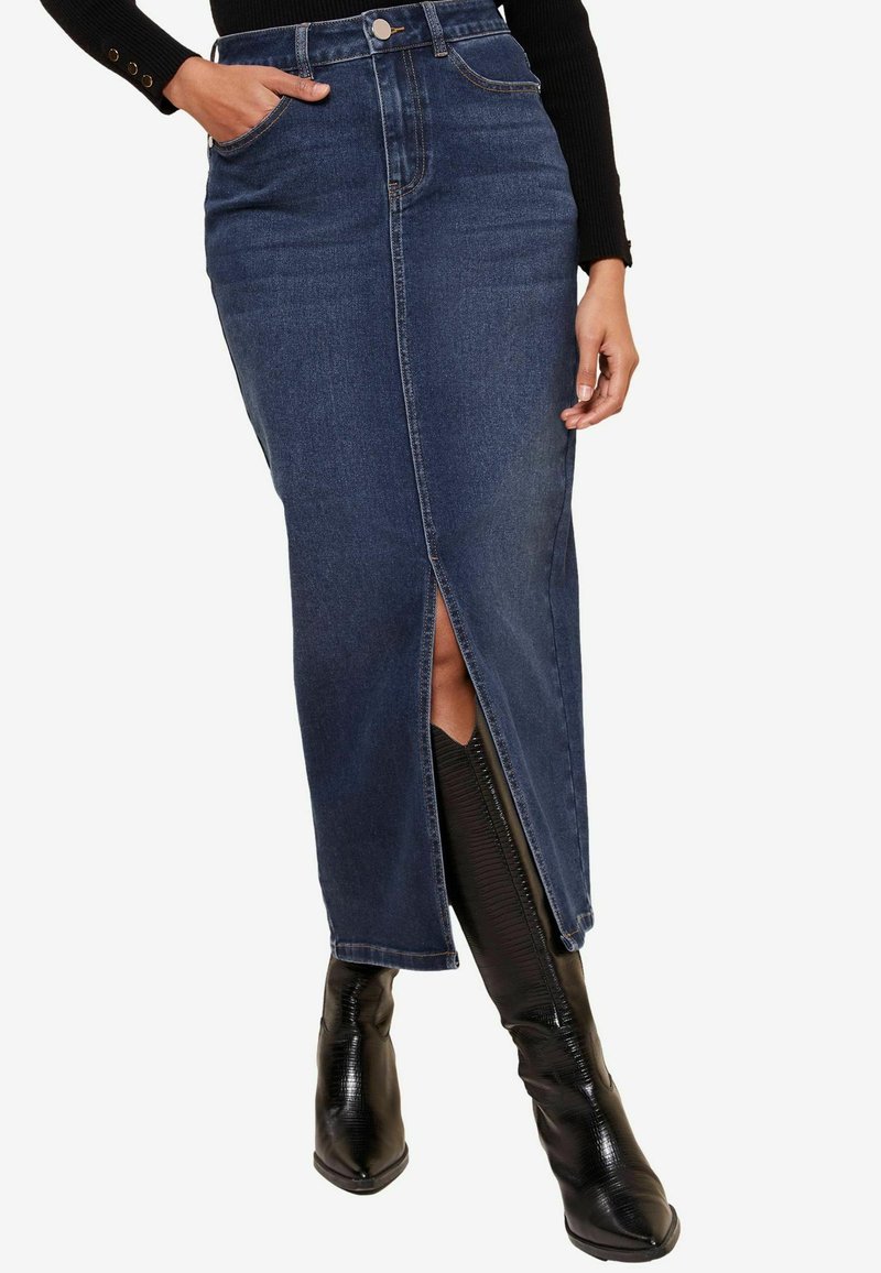 Friends Like These SPLIT FRONT MIDAXI - Džinsinis sijonas - dark blue
