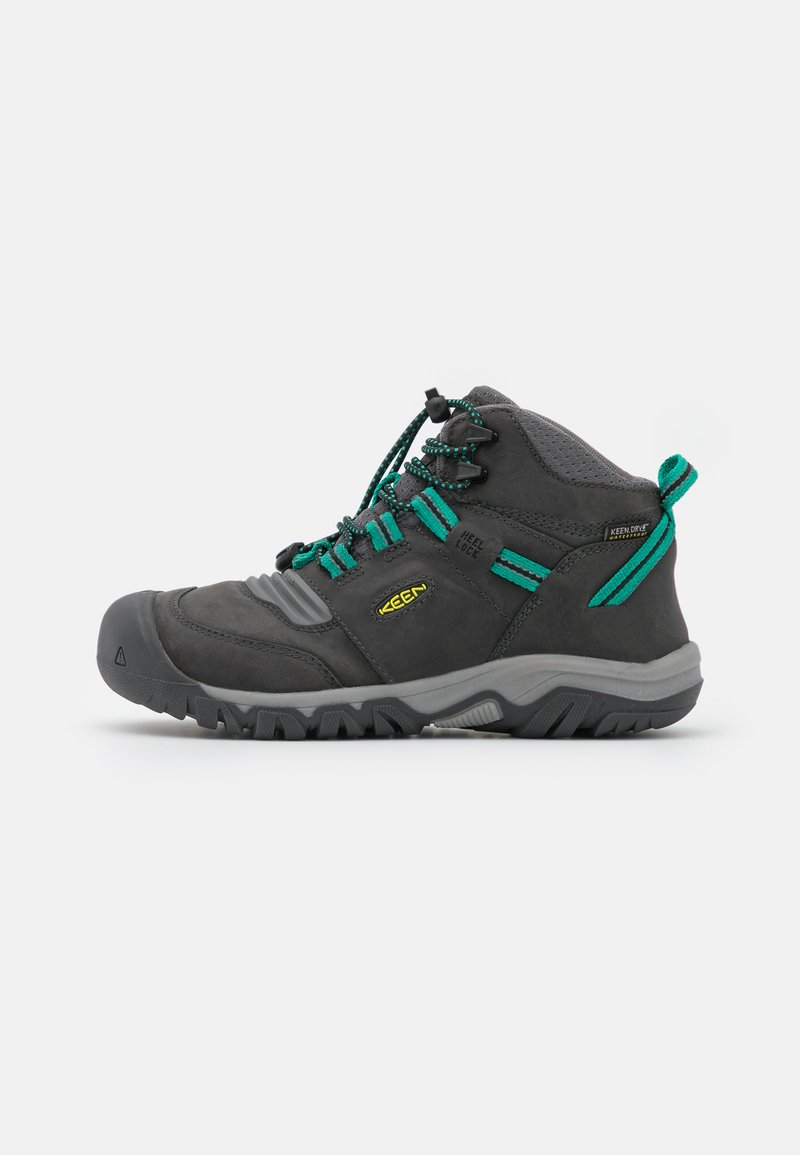 Keen RIDGE FLEX MID WP UNISEX - Zapatillas de senderismo - bison/red Keen RIDGE FLEX MID WP UNISEX - Zapatillas de senderismo - bison/red