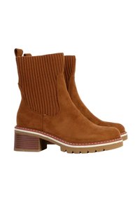 Divine Factory Enkellaarsjes met plateauzool - camel