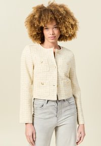 BONOBO Jeans TWEED COURTE - Blazer - jaune pastel