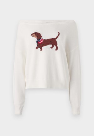 Hollister Co. SLOUCHY AMERICANA GRAPHIC - Pullover - white