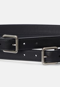 Lauren Ralph Lauren LEATHER DOUBLE BUCKLE STACKED WIDE BELT - Pas za okoli pasu - black
