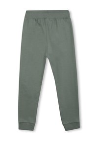 Groene katoenmix sweatpants met een elastische tailleband en taps toelopende boorden, met een gladde textuur en eenvoudig ontwerp.